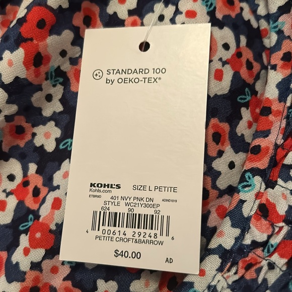 Croft & barrel Pl multi colored flowery midi dressruching bodice with pockets. - Picture 8 of 8